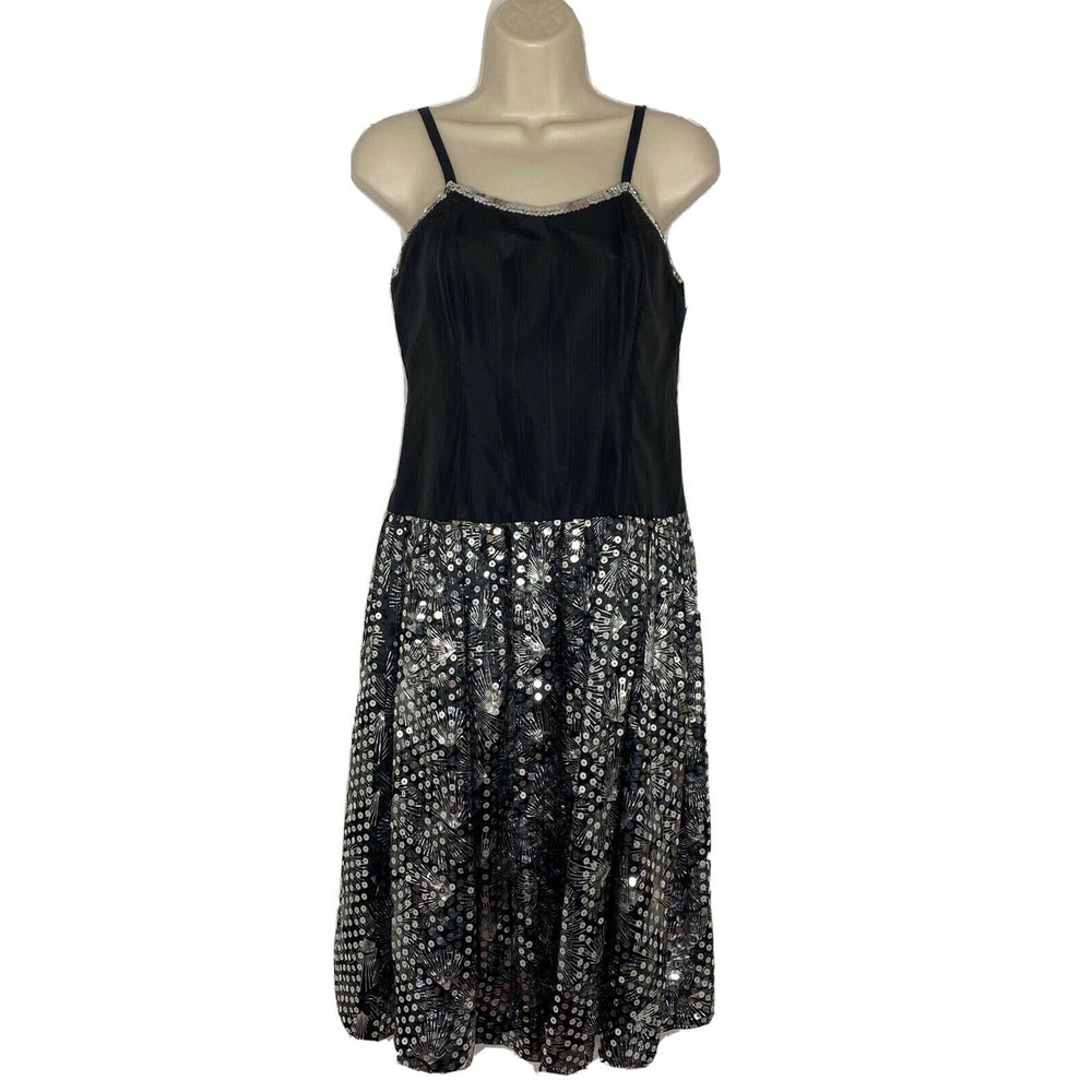 Vintage An Original By Patricia Black Sequin Flare MIDI Party Dress Sz Small